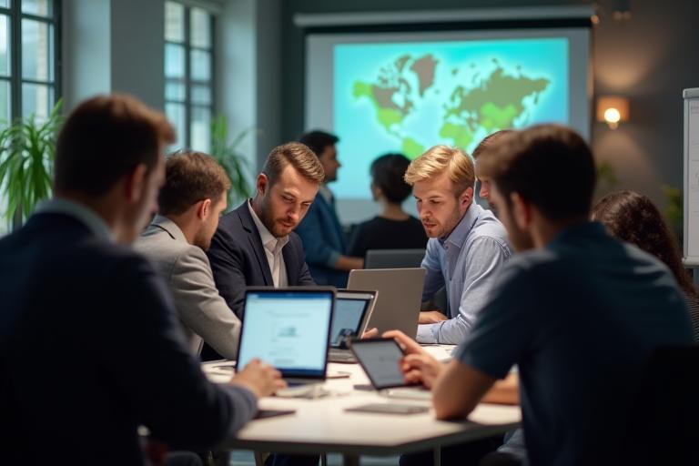 KennisPad Digitaal team werkt samen aan een project.